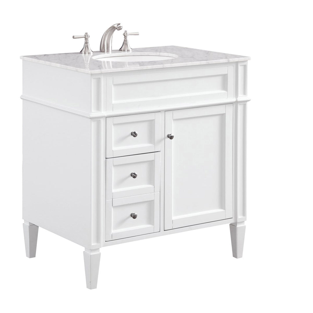 32in Single Bathroom Vanity Set In White - View 4 - Joshua Marshal