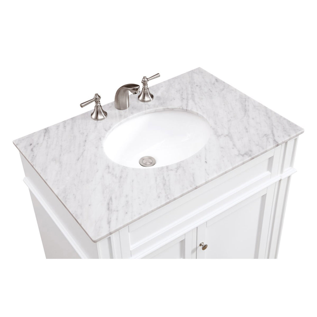 32in Single Bathroom Vanity Set In White - View 6 - Joshua Marshal