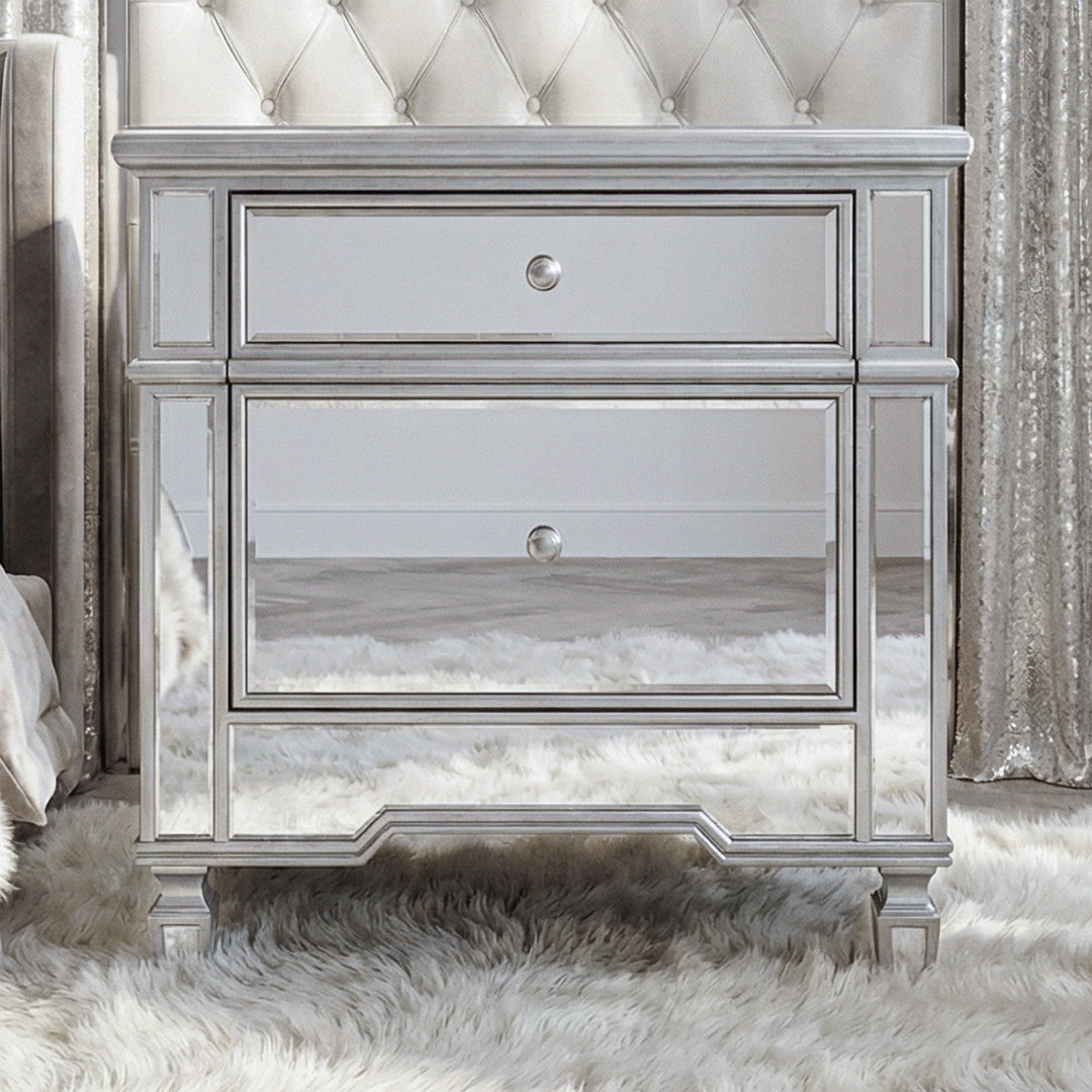 1 Door Cabinet 24in X 16in X 27in Hand rubbed antique silver Finish - FURNITURE by Joshua Marshal