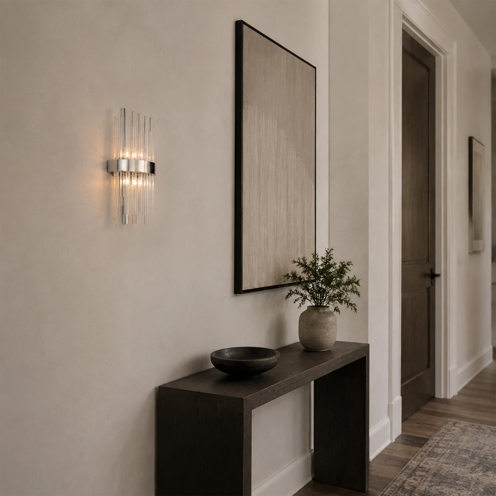 2 light Chrome and Clear Wall Sconce Clear Royal Cut Crystal - View 2 - Joshua Marshal