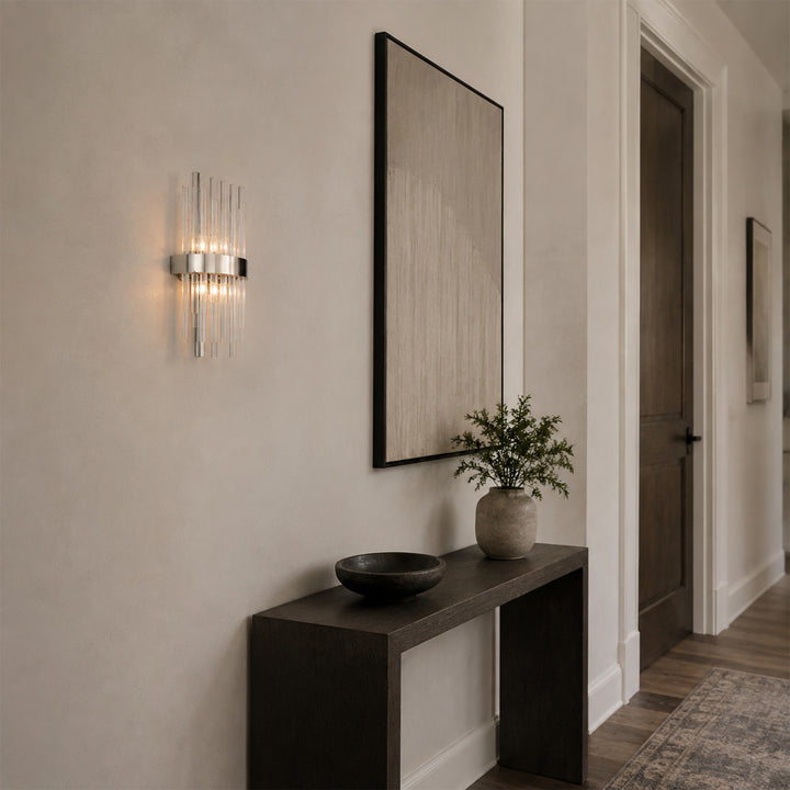 2 light Chrome and Clear Wall Sconce Clear Royal Cut Crystal - View 2 - Joshua Marshal
