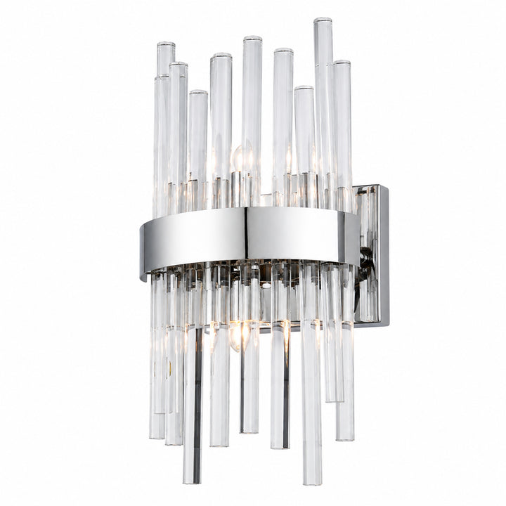 2 light Chrome and Clear Wall Sconce Clear Royal Cut Crystal - View 4 - Joshua Marshal
