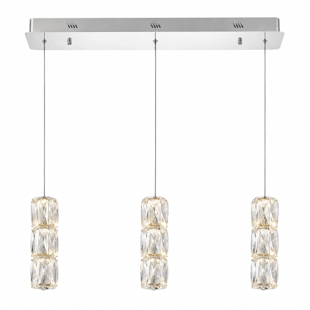 LED light Chrome Pendant Clear Elegant Cut Crystal - View 3 - Joshua Marshal