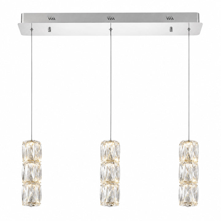 LED light Chrome Pendant Clear Elegant Cut Crystal - View 3 - Joshua Marshal