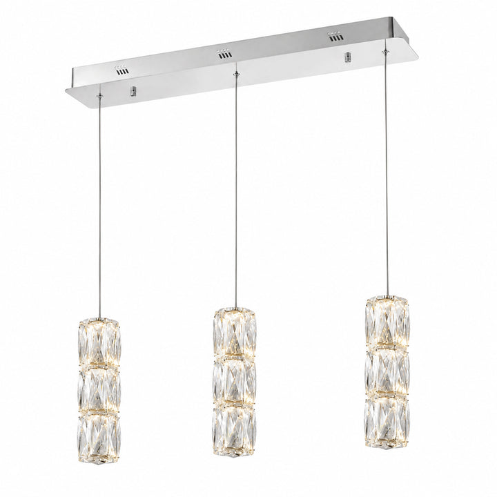 LED light Chrome Pendant Clear Elegant Cut Crystal - View 4 - Joshua Marshal