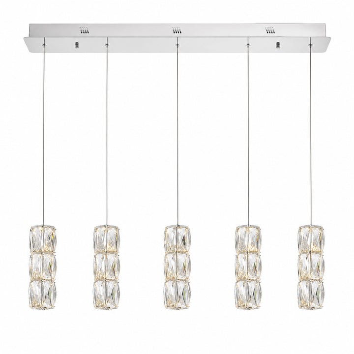 LED light Chrome Pendant Clear Elegant Cut Crystal - View 3 - Joshua Marshal