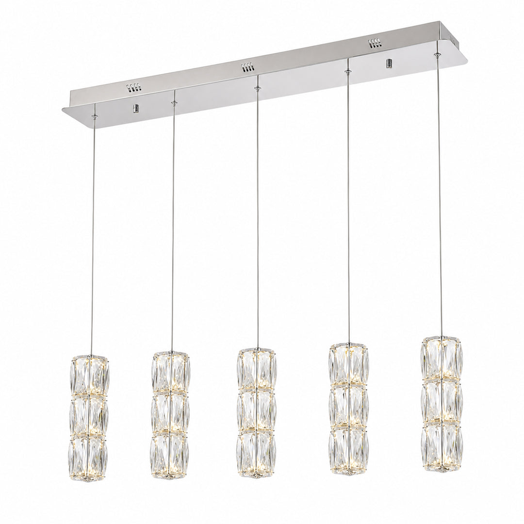 LED light Chrome Pendant Clear Elegant Cut Crystal - View 4 - Joshua Marshal