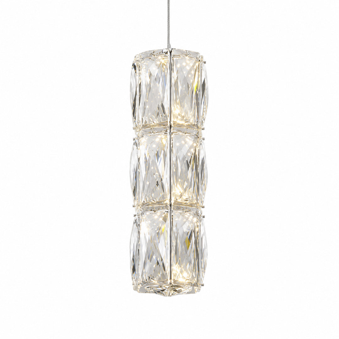 LED light Chrome Pendant Clear Elegant Cut Crystal - View 5 - Joshua Marshal