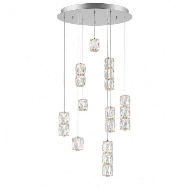 LED light Chrome Pendant Clear Elegant Cut Crystal - View 3 - Joshua Marshal