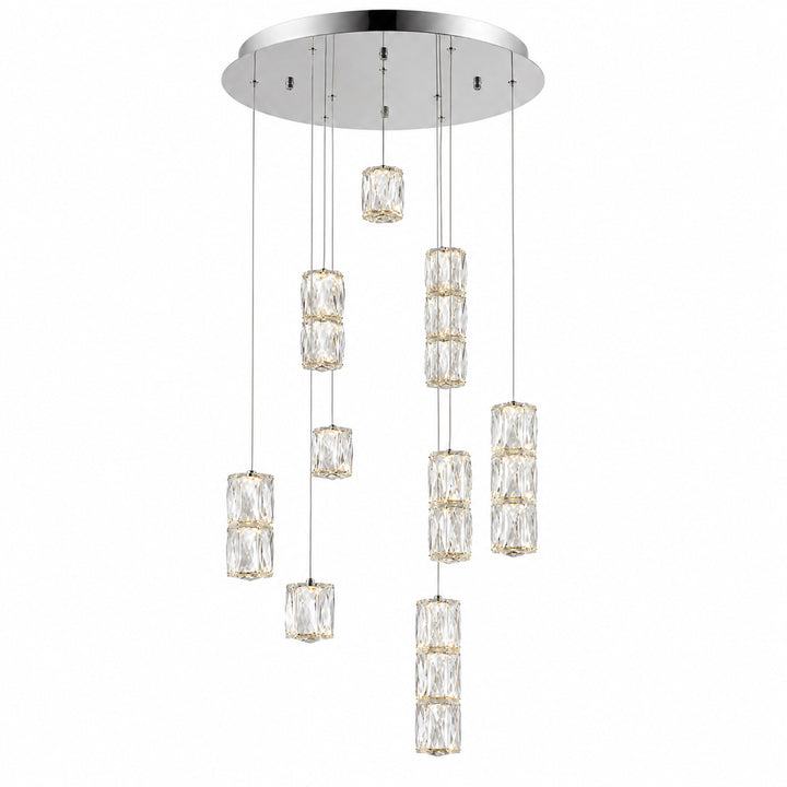 LED light Chrome Pendant Clear Elegant Cut Crystal - View 4 - Joshua Marshal
