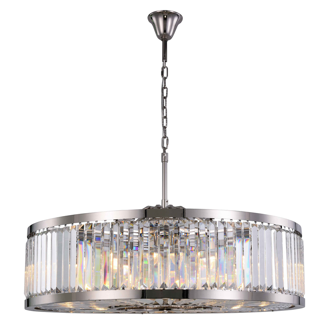 10 light polished nickel Chandelier Clear Royal Cut Crystal - View 3 - Joshua Marshal