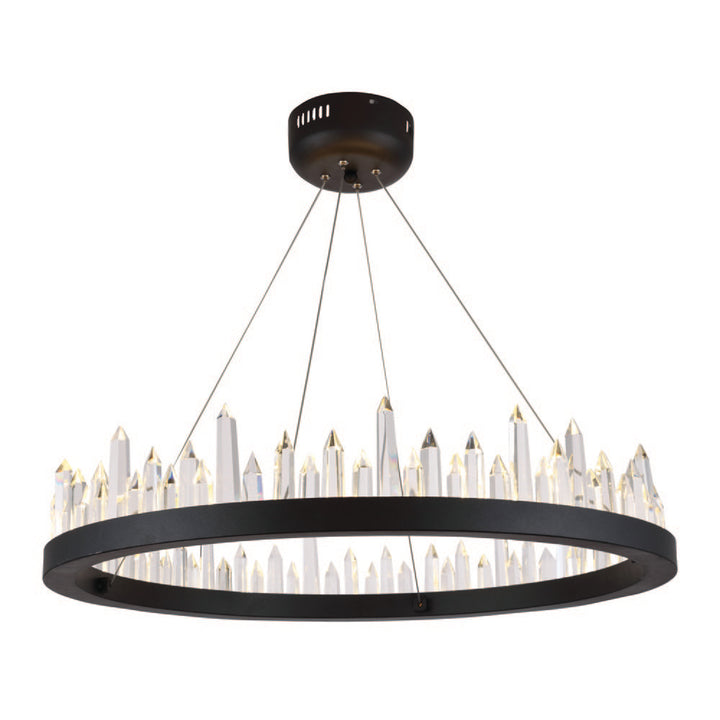 32 light Satin Dark Grey Chandelier Clear Royal Cut Crystal - View 3 - Joshua Marshal