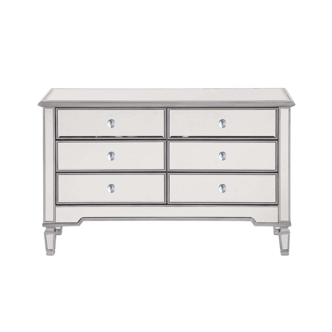 6 Drawer Dresser 48 In. X 18 In. X 32 In. In Silver Paint - View 3 - Joshua Marshal
