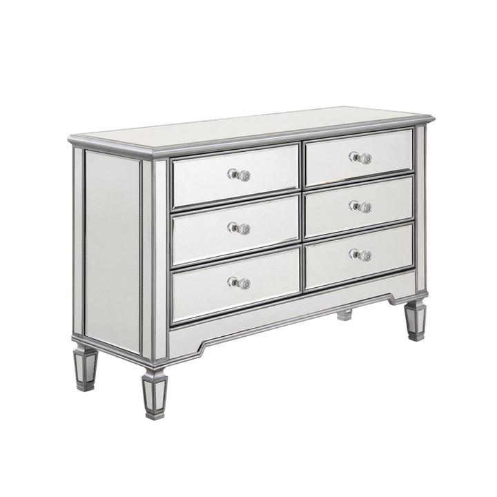 6 Drawer Dresser 48 In. X 18 In. X 32 In. In Silver Paint - View 4 - Joshua Marshal