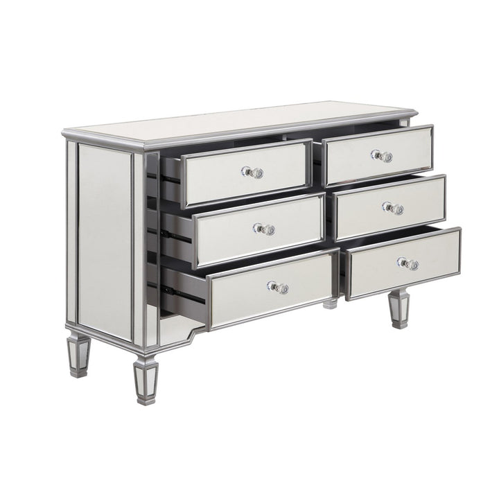 6 Drawer Dresser 48 In. X 18 In. X 32 In. In Silver Paint - View 5 - Joshua Marshal