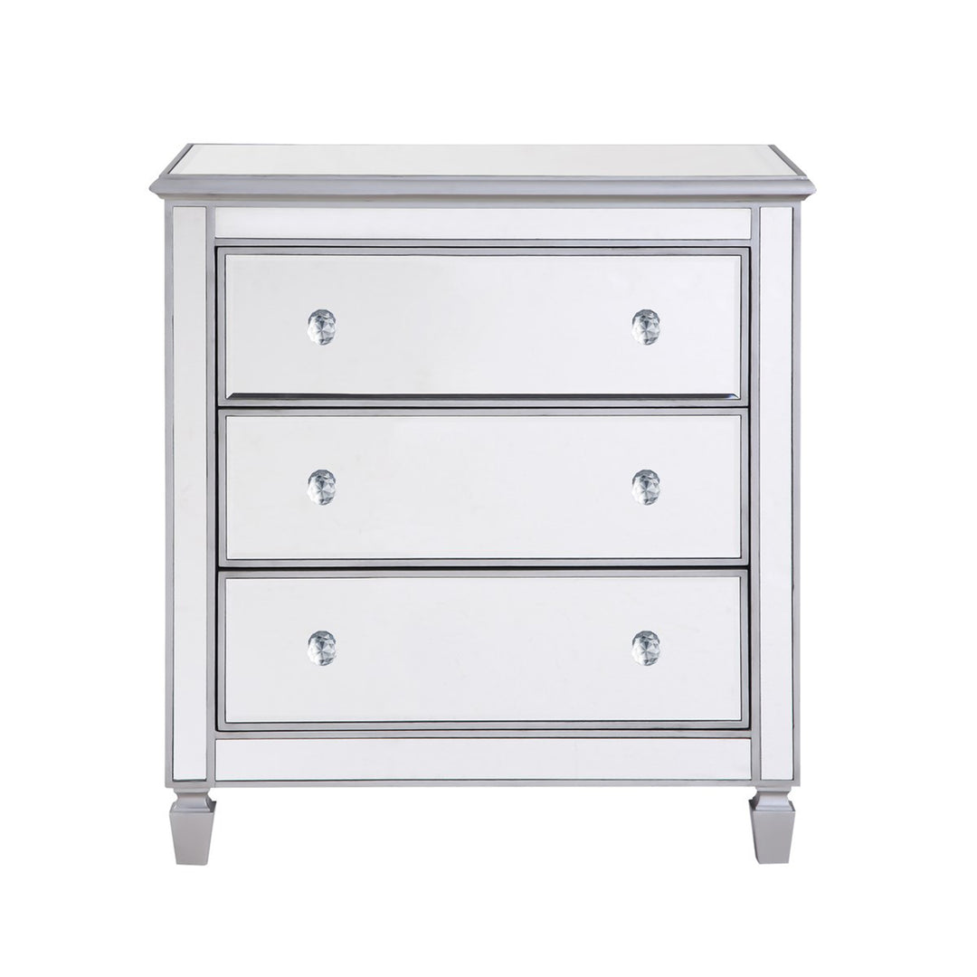 3 Drawer Bedside Cabinet 33 In.X 18 In.X 32 In. In Silver Paint - View 3 - Joshua Marshal