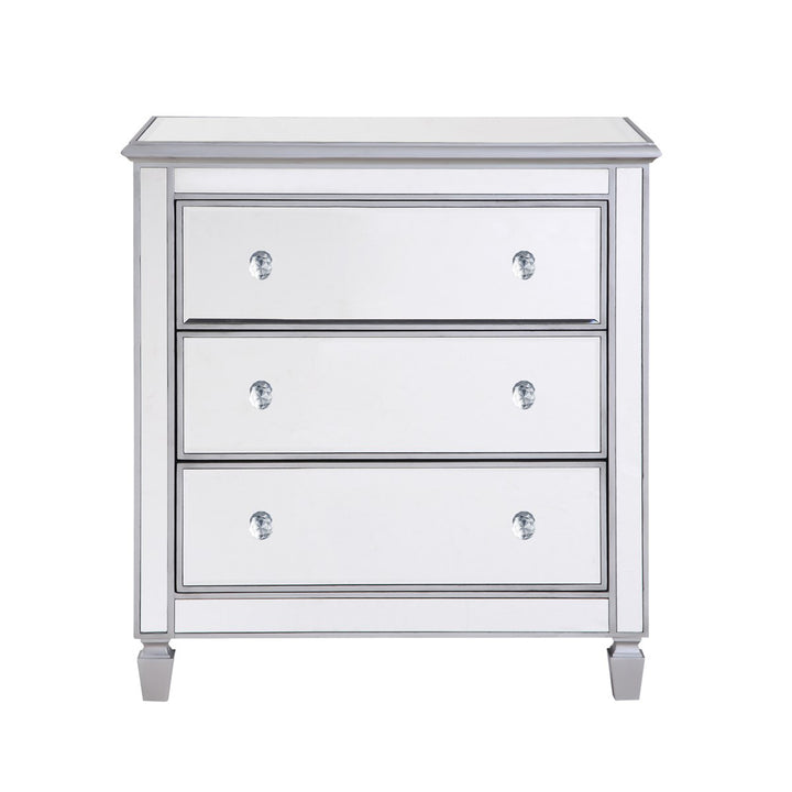 3 Drawer Bedside Cabinet 33 In.X 18 In.X 32 In. In Silver Paint - View 3 - Joshua Marshal