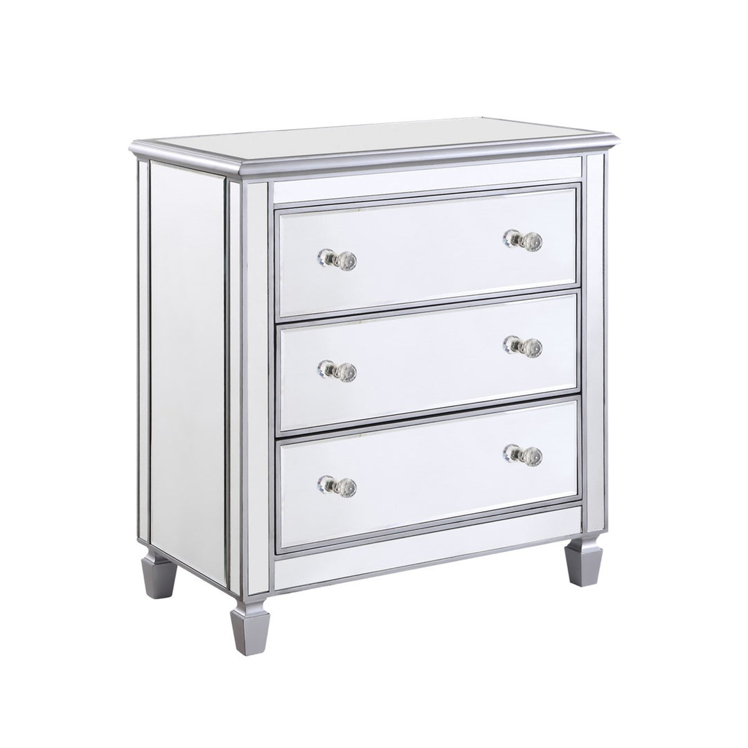 3 Drawer Bedside Cabinet 33 In.X 18 In.X 32 In. In Silver Paint - View 4 - Joshua Marshal
