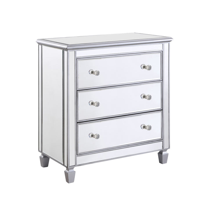 3 Drawer Bedside Cabinet 33 In.X 18 In.X 32 In. In Silver Paint - View 4 - Joshua Marshal