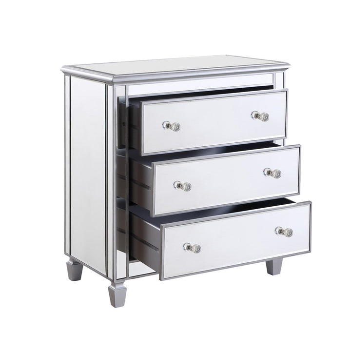 3 Drawer Bedside Cabinet 33 In.X 18 In.X 32 In. In Silver Paint - View 5 - Joshua Marshal