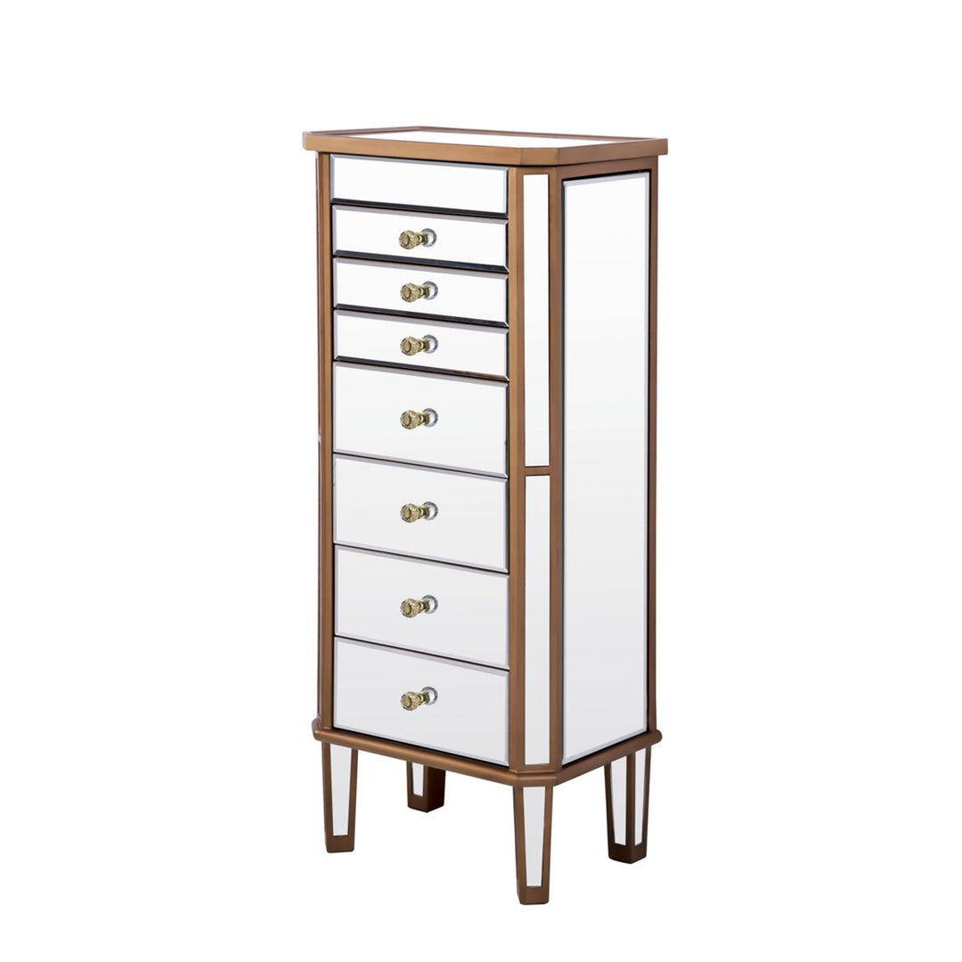 7 Drawer Jewelry Armoire 18 In. X 12 In. X 41 In. In Gold Clear - View 4 - Joshua Marshal