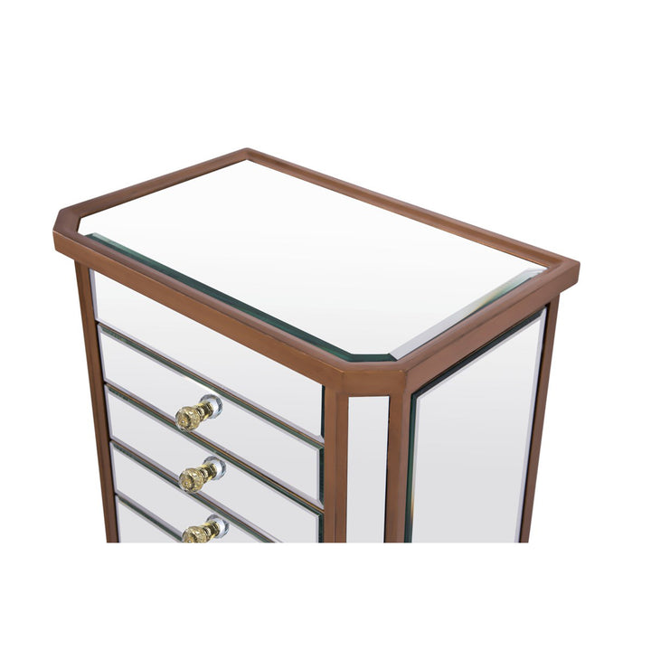7 Drawer Jewelry Armoire 18 In. X 12 In. X 41 In. In Gold Clear - View 5 - Joshua Marshal