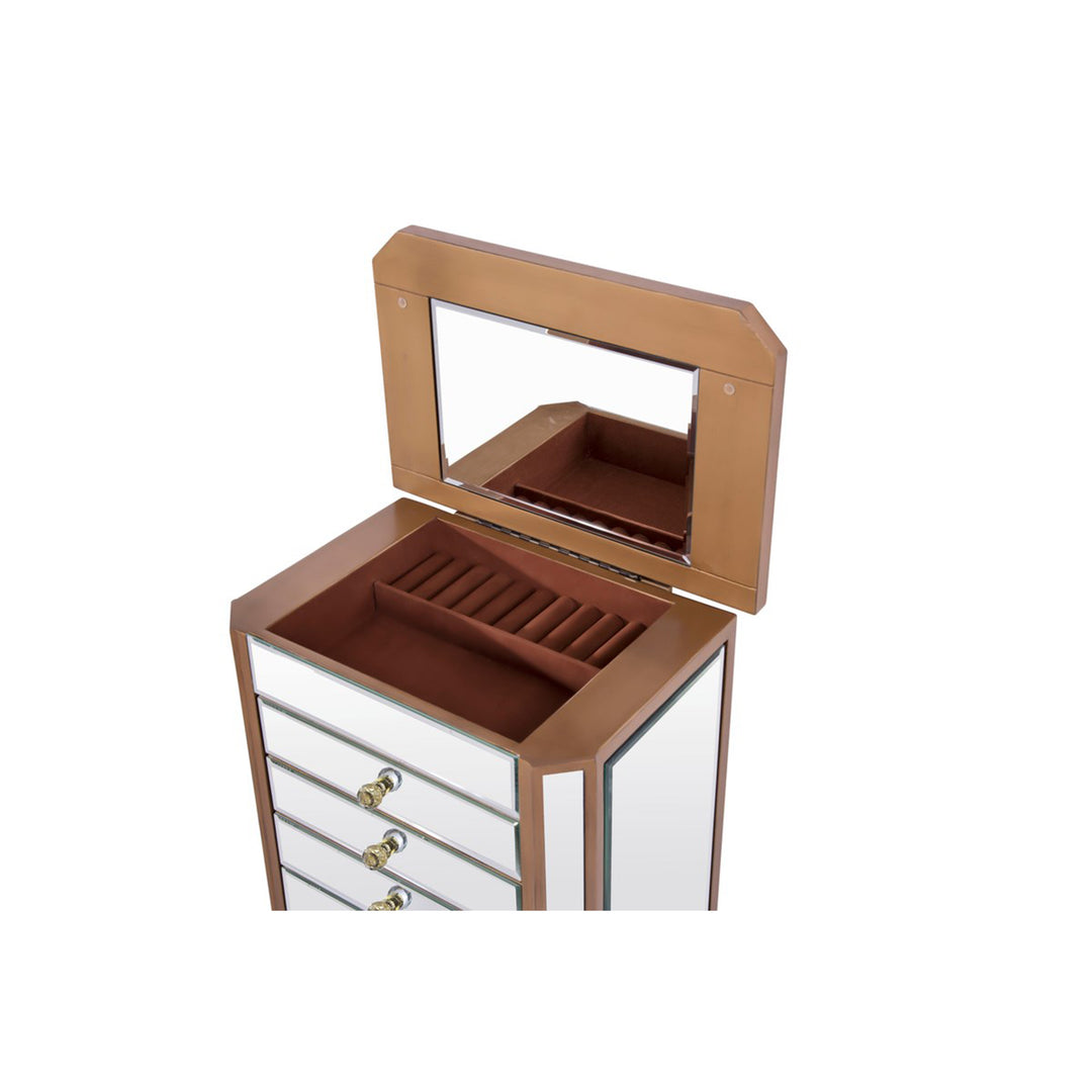 7 Drawer Jewelry Armoire 18 In. X 12 In. X 41 In. In Gold Clear - View 6 - Joshua Marshal