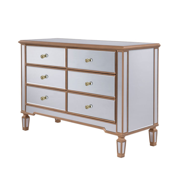 6 Drawer Dresser 48 In. X 18 In. X 32 In. In Gold Paint - View 4 - Joshua Marshal
