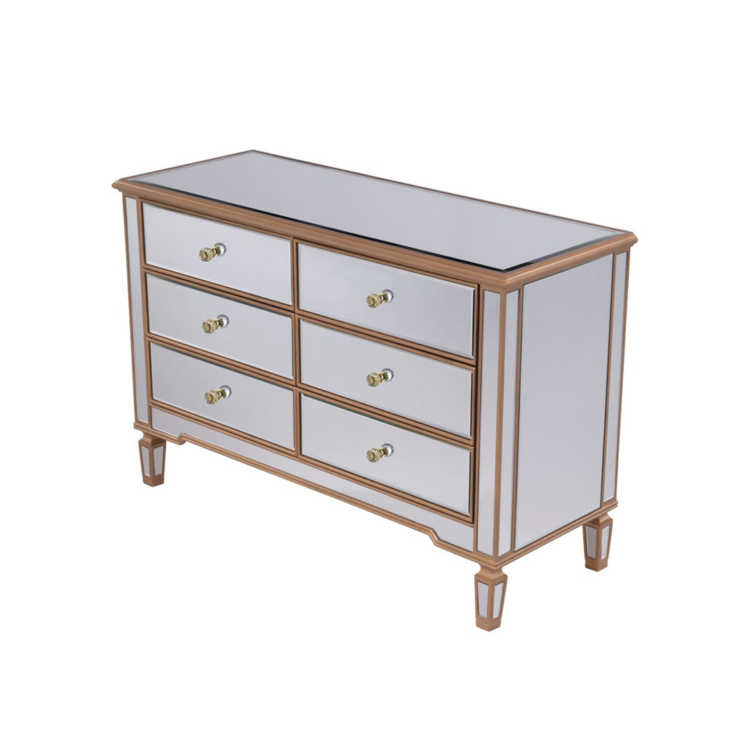 6 Drawer Dresser 48 In. X 18 In. X 32 In. In Gold Paint - View 5 - Joshua Marshal