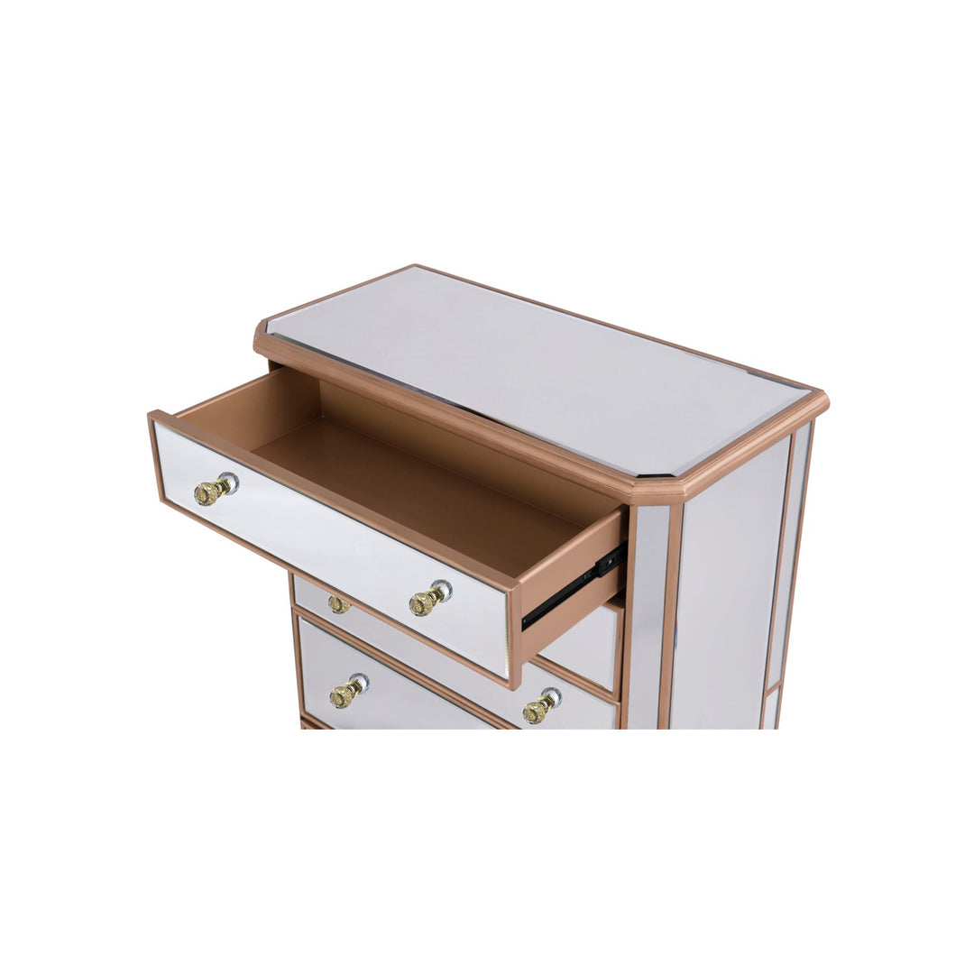 5 Drawer Cabinet 33 In. X 16 In. X 49 In. In Gold Paint - View 6 - Joshua Marshal