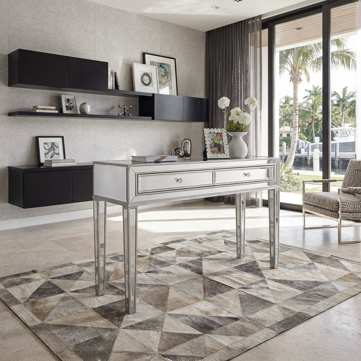 Desk 42In. W X 18In. D X 30In. H In Antique Silver Paint - View 2 - Joshua Marshal