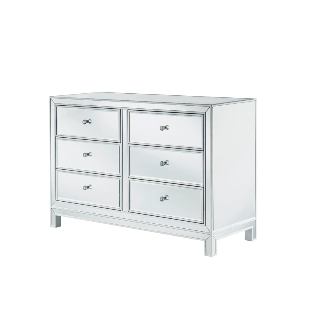 Dresser 6 Drawers 48In. W X 18In. Din. X 32In. H In Antique Silver Paint - View 4 - Joshua Marshal