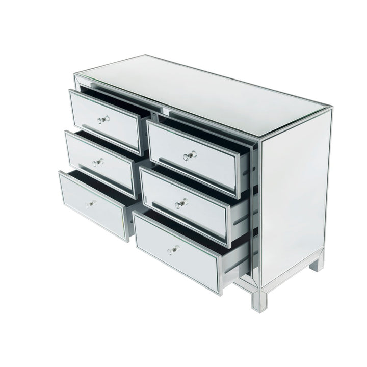 Dresser 6 Drawers 48In. W X 18In. Din. X 32In. H In Antique Silver Paint - View 5 - Joshua Marshal