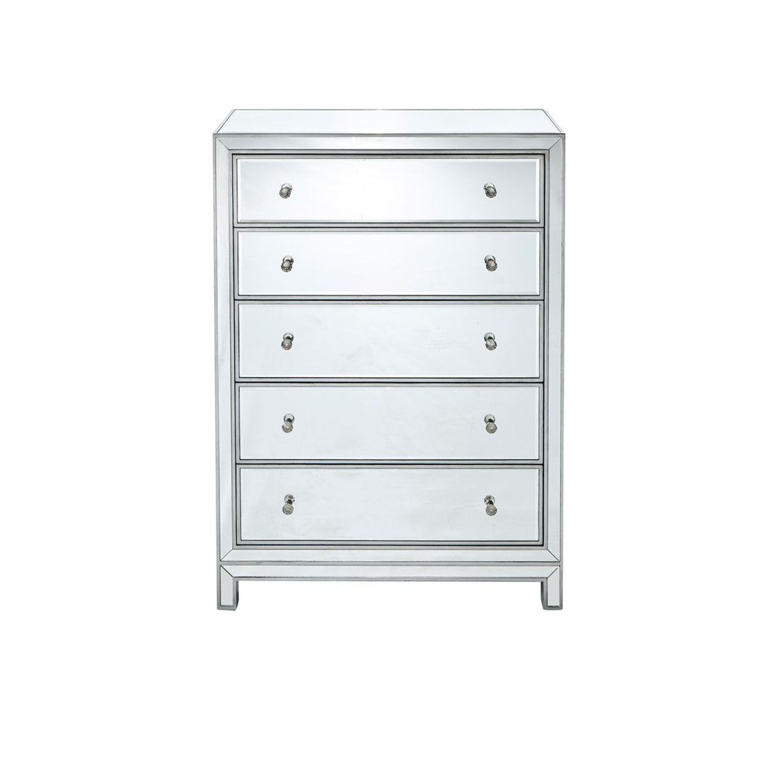 Chest 5 Drawers 34In. W X 16In. D X 48In. H In Antique Silver Paint - View 3 - Joshua Marshal