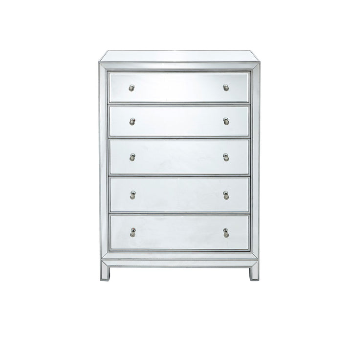 Chest 5 Drawers 34In. W X 16In. D X 48In. H In Antique Silver Paint - View 3 - Joshua Marshal