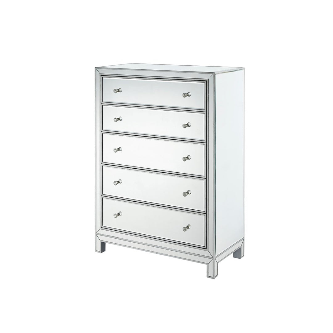 Chest 5 Drawers 34In. W X 16In. D X 48In. H In Antique Silver Paint - View 4 - Joshua Marshal
