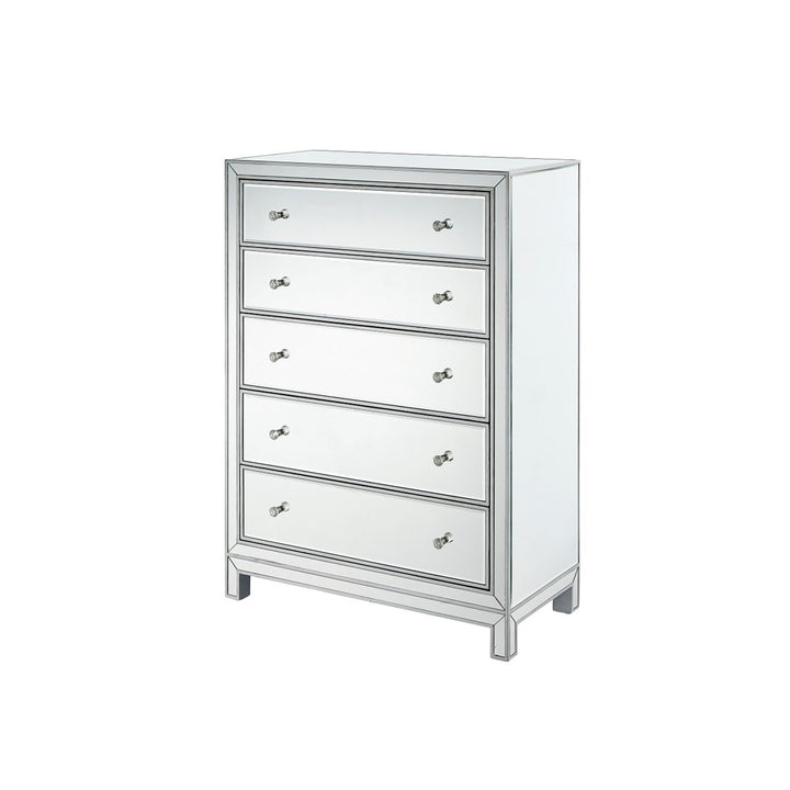 Chest 5 Drawers 34In. W X 16In. D X 48In. H In Antique Silver Paint - View 4 - Joshua Marshal