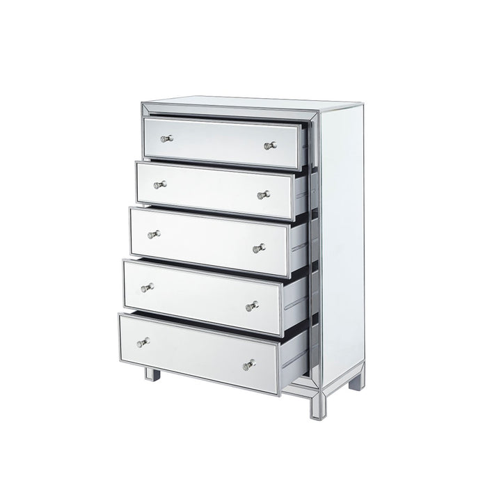 Chest 5 Drawers 34In. W X 16In. D X 48In. H In Antique Silver Paint - View 5 - Joshua Marshal