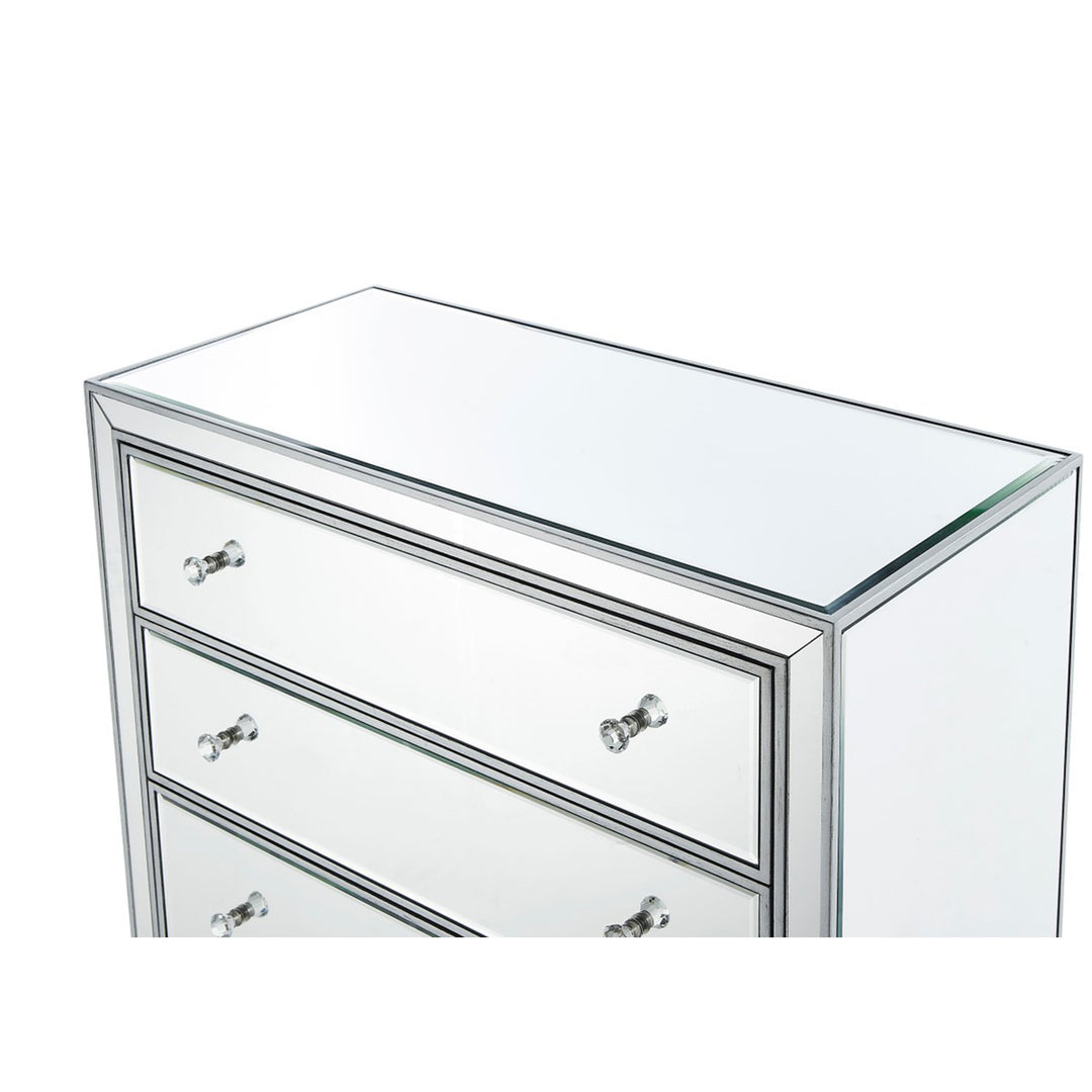Chest 5 Drawers 34In. W X 16In. D X 48In. H In Antique Silver Paint - View 6 - Joshua Marshal