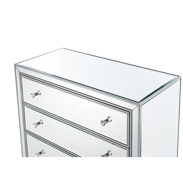 Chest 5 Drawers 34In. W X 16In. D X 48In. H In Antique Silver Paint - View 6 - Joshua Marshal
