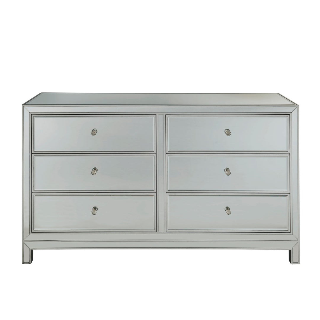 Dresser 6 Drawers 60In. W X 18In. D X 32In. H In Antique Silver Paint - View 3 - Joshua Marshal