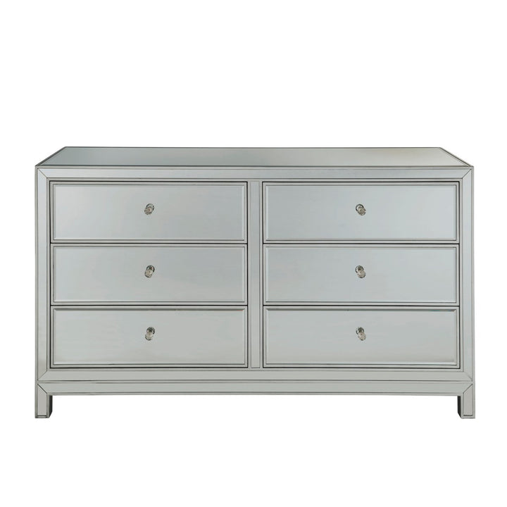 Dresser 6 Drawers 60In. W X 18In. D X 32In. H In Antique Silver Paint - View 3 - Joshua Marshal