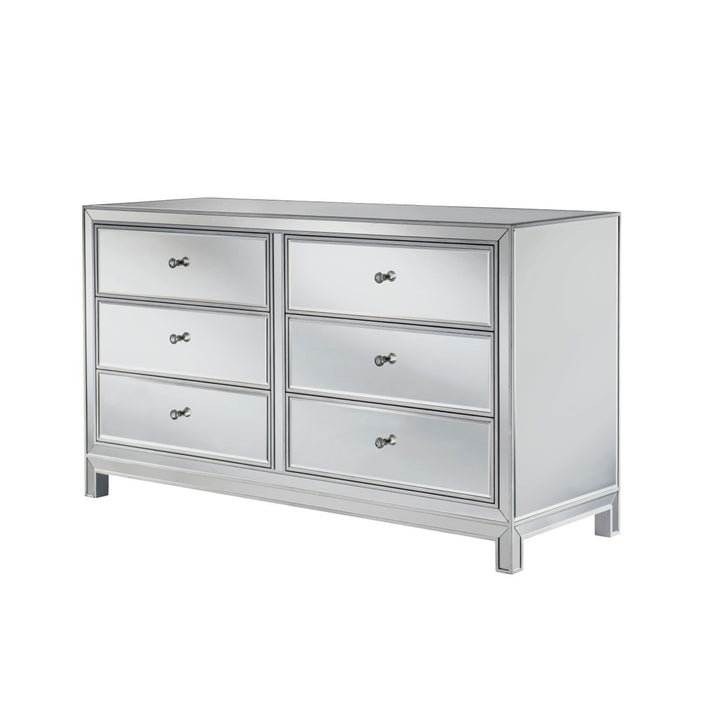 Dresser 6 Drawers 60In. W X 18In. D X 32In. H In Antique Silver Paint - View 4 - Joshua Marshal