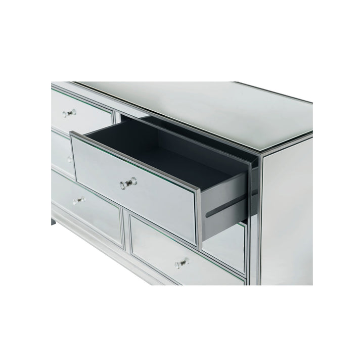 Dresser 6 Drawers 60In. W X 18In. D X 32In. H In Antique Silver Paint - View 6 - Joshua Marshal