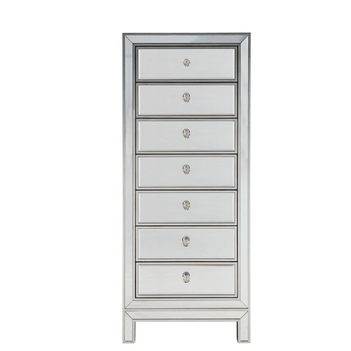 Lingerie Chest 7 Drawers 18In. W X 15In. D X 42In. H In Antique Silver Paint - View 3 - Joshua Marshal