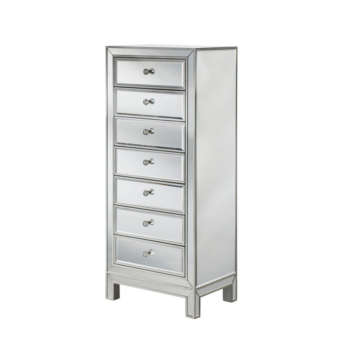Lingerie Chest 7 Drawers 18In. W X 15In. D X 42In. H In Antique Silver Paint - View 4 - Joshua Marshal