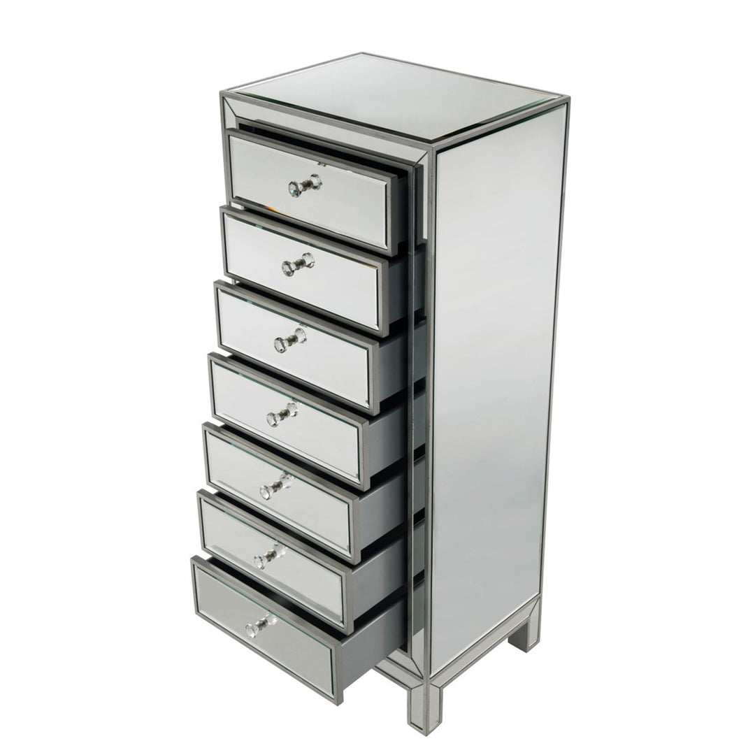 Lingerie Chest 7 Drawers 18In. W X 15In. D X 42In. H In Antique Silver Paint - View 5 - Joshua Marshal