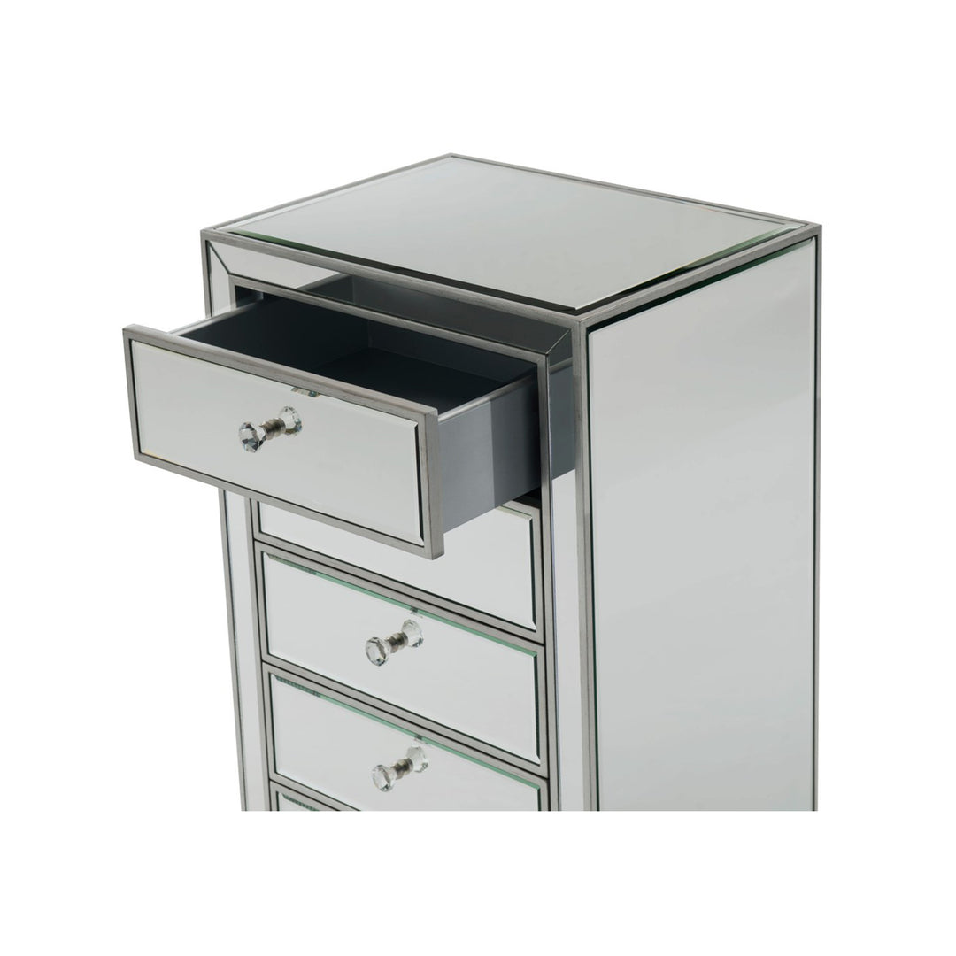 Lingerie Chest 7 Drawers 18In. W X 15In. D X 42In. H In Antique Silver Paint - View 6 - Joshua Marshal