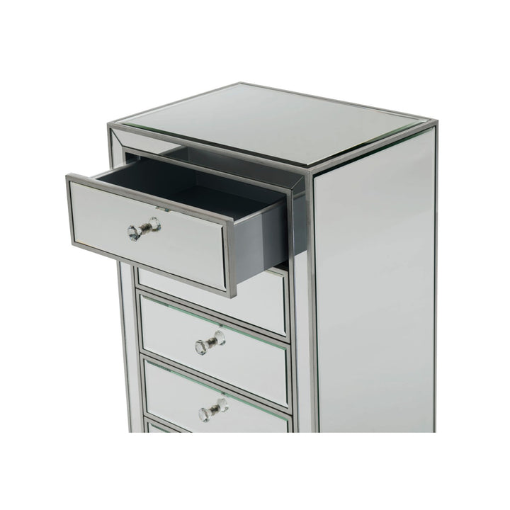Lingerie Chest 7 Drawers 18In. W X 15In. D X 42In. H In Antique Silver Paint - View 6 - Joshua Marshal