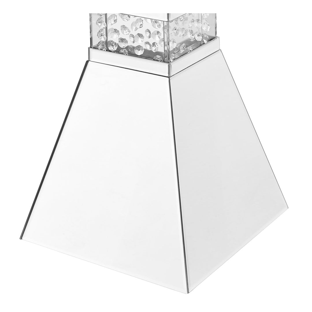 12 Inch Crystal End Table In Clear Mirror Finish - View 6 - Joshua Marshal